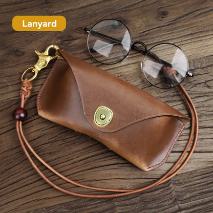 Handmade Genuine Leather Sunglasses Case for Men