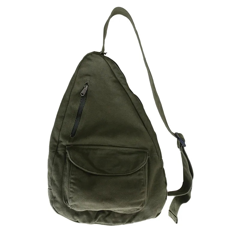 Canvas Crossbody Sling Bag – Unisex Multi-Pocket Shoulder Bag