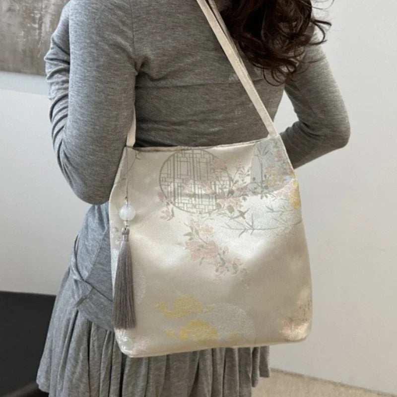 Chinese Style Temperament Elegant Advanced Retro Tote Bag Large Capacity All-Match Handbags Women S