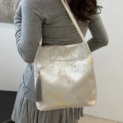 Chinese Style Temperament Elegant Advanced Retro Tote Bag Large Capacity All-Match Handbags Women S