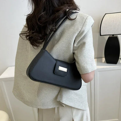 Minimalist Shoulder Bag for Women – Small Buckle Underarm Handbag