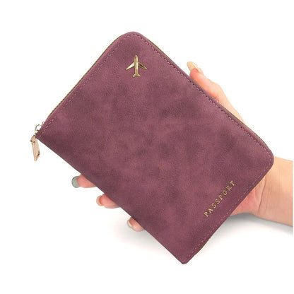 RFID Blocking Passport Wallet with Zipper – Travel Organizer & Card Holder