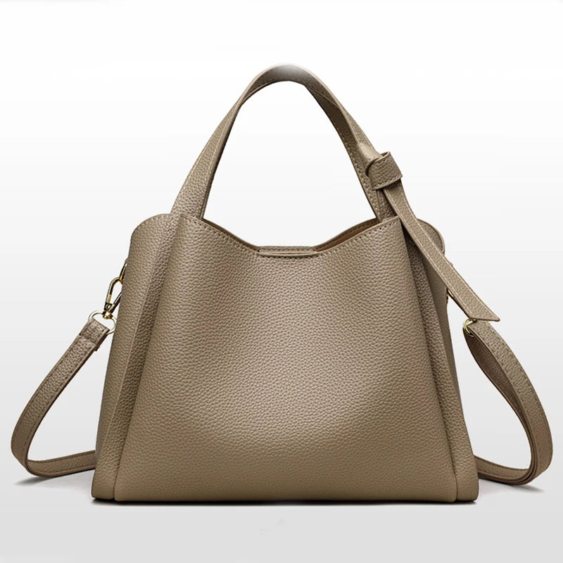Leather Bucket Handbag – Women's Large Capacity Shoulder & Crossbody Bag