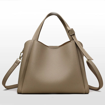 Leather Bucket Handbag – Women's Large Capacity Shoulder & Crossbody Bag