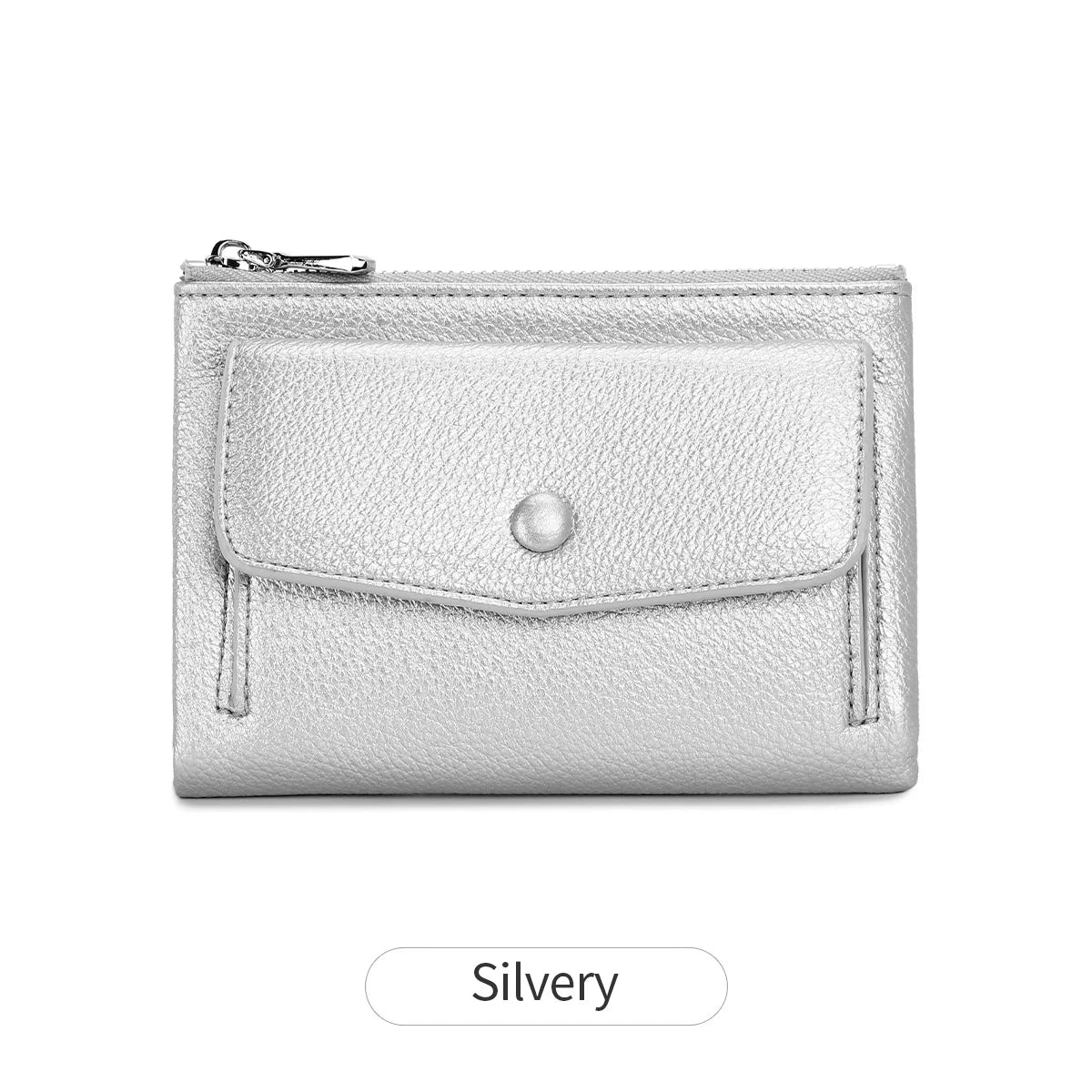 Women's Zip Coin Purse – Multi-Card Short Wallet with Buckle