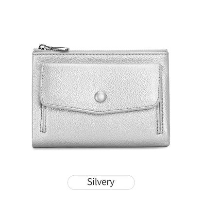 Women's Zip Coin Purse – Multi-Card Short Wallet with Buckle