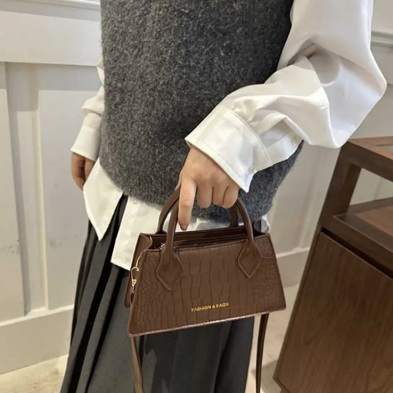 Small Crossbody Bag Elegant Croc-Texture Women's Mini Handbag