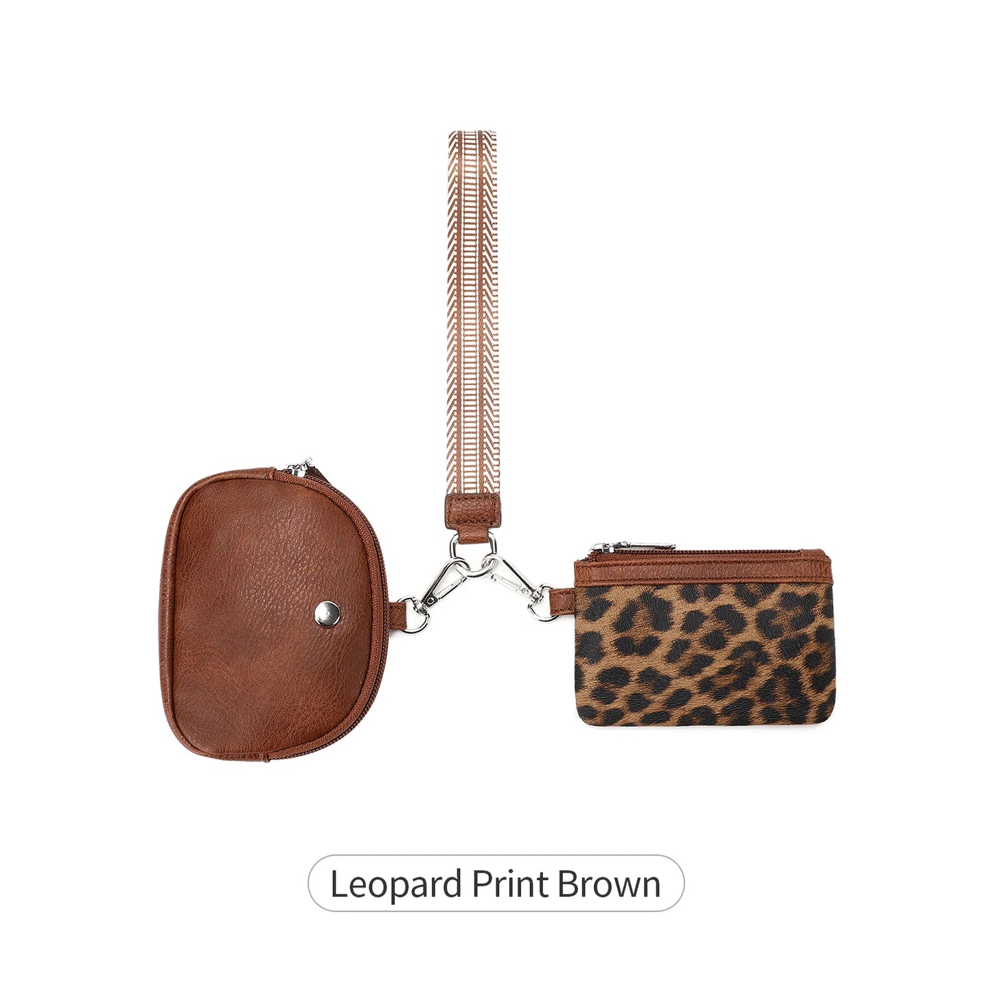 Wristlet Wallet with Detachable Coin Purse – Dual Pocket Mini Zipper Clutch