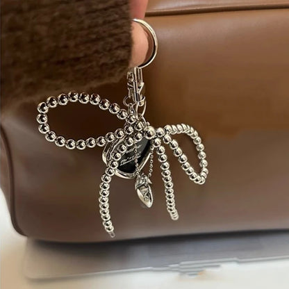 Pearl Bow Heart Keychain – Korean Style Bag Charm Pendant