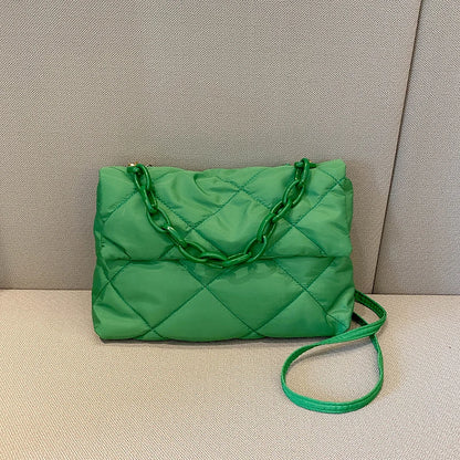 Diamond Quilted Crossbody Bag for Women – Chain Shoulder Handbag