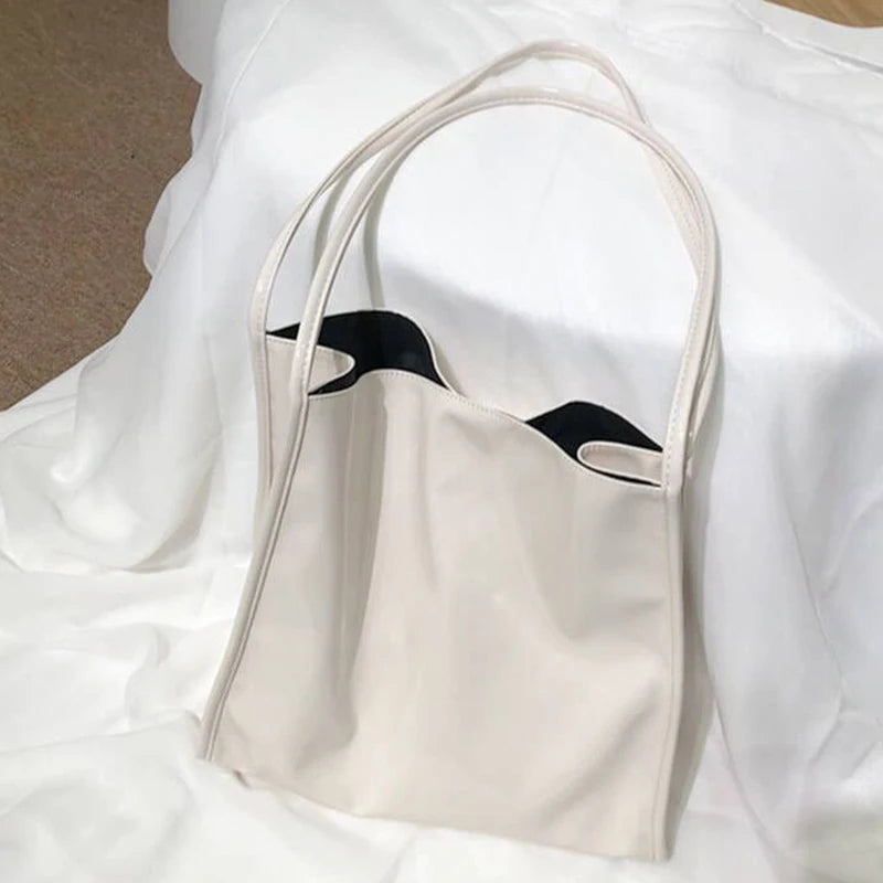 Large Capacity Shoulder Tote Bag for Women – Patent Leather Handbag