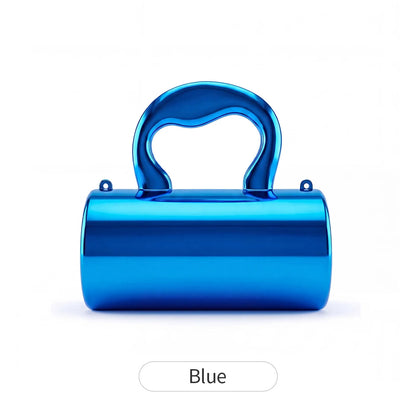 Mini Acrylic Cylinder Clutch Bag for Women – Metallic Evening Purse