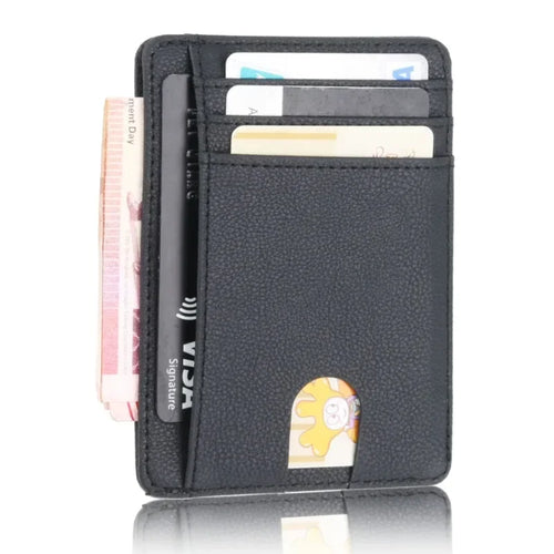 RFID Blocking Slim Wallet – Minimalist Leather Card Holder for Men
