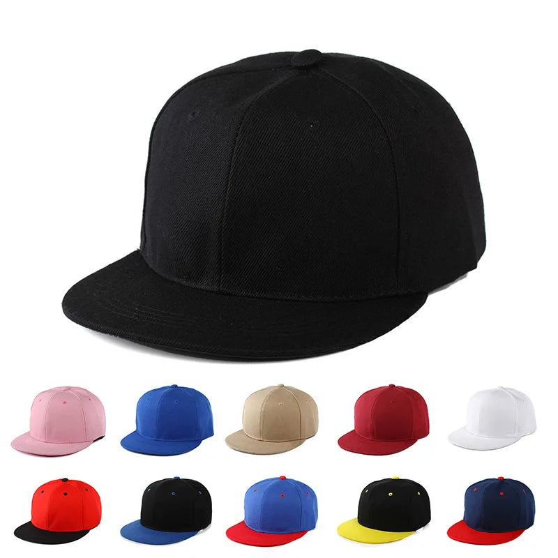 Snapback Hip Hop Cap – Flat Brim Baseball Hat for Men & Women