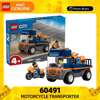 LEGO City 60491 Motorcycle Transporter Building Set – 88 Pieces, Ages 4+