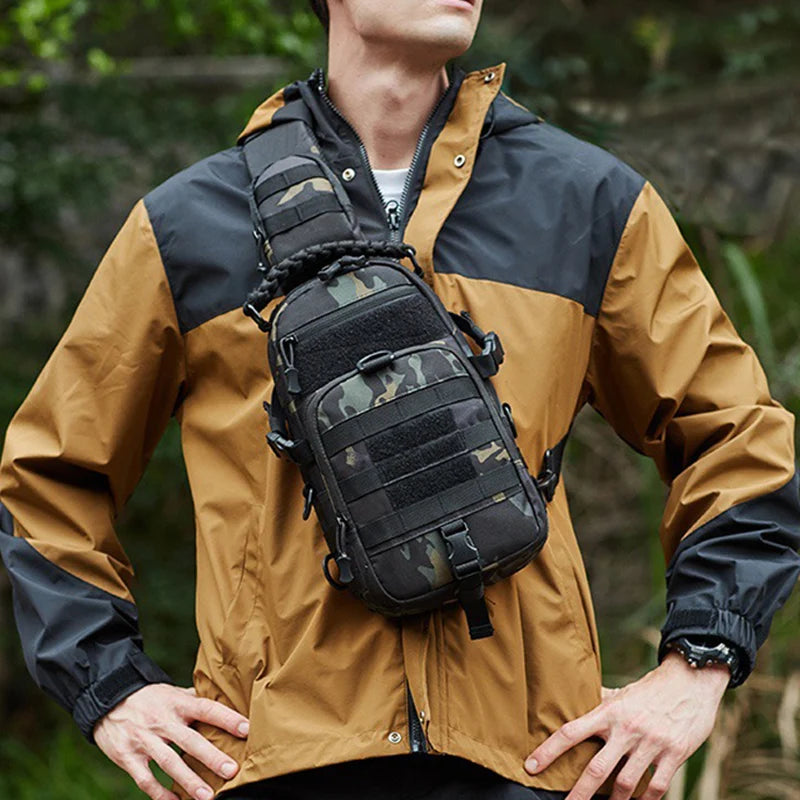 Tactical Sling Chest Bag for Men – MOLLE Shoulder Pack for Hiking & Outdoors