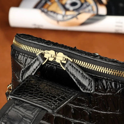 Crocodile Leather Men's Chest Bag | Luxury Shoulder Sling