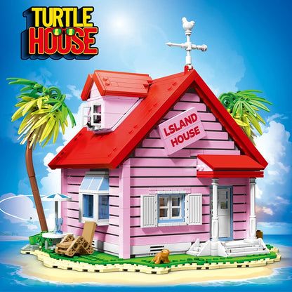 Pink Island House Building Blocks Set – 1434 Pcs Seaside Villa Model