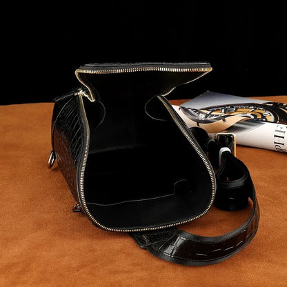 Crocodile Leather Men's Chest Bag | Luxury Shoulder Sling