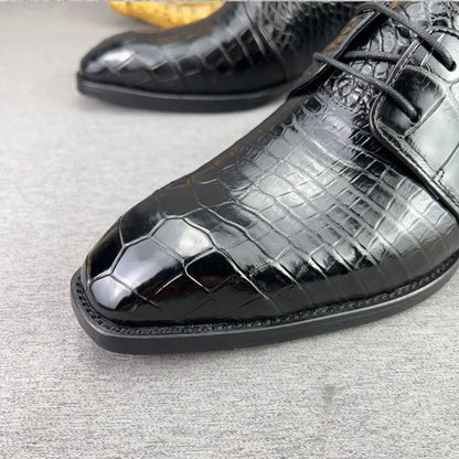 Crocodile Leather Oxford Dress Shoes for Men – Square Toe
