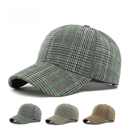 Checkered Baseball Cap – Classic Plaid Sun Visor Hat for Men & Women