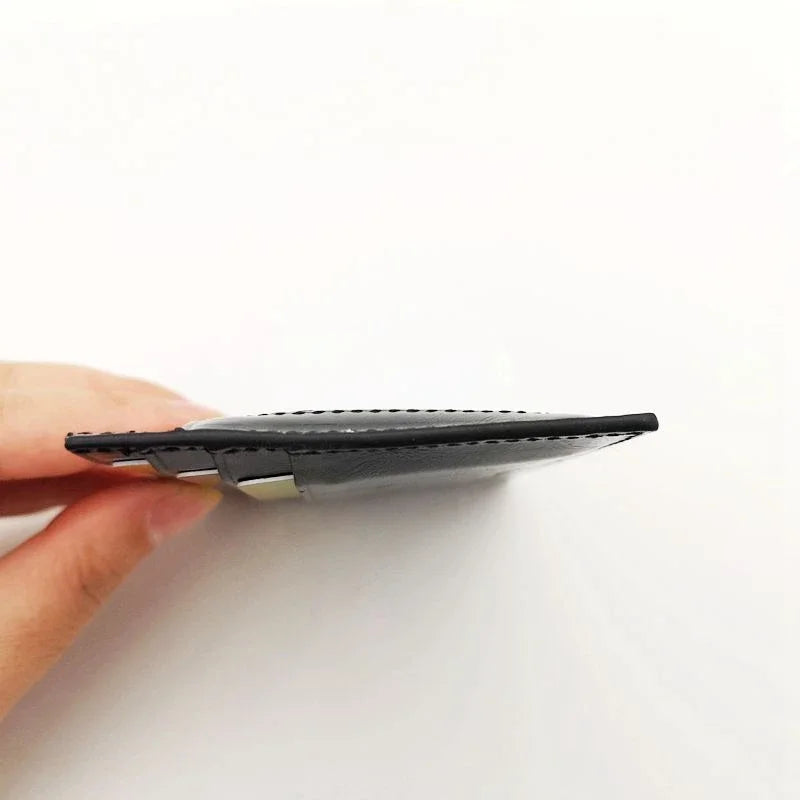 Genuine Leather Slim Card Holder with ID Window – Waxed Cowhide