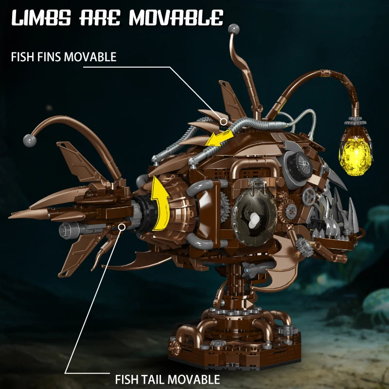 Steampunk Anglerfish MOC Building Blocks Set – 1236 Pieces