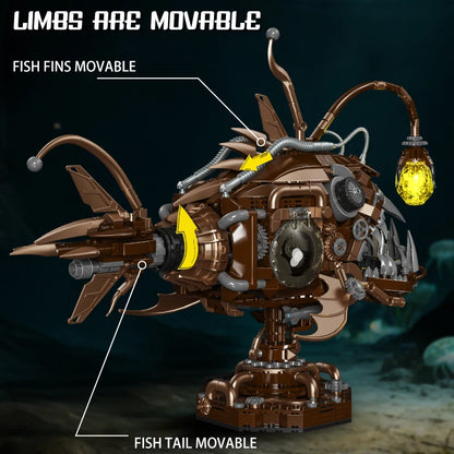 Steampunk Anglerfish MOC Building Blocks Set – 1236 Pieces