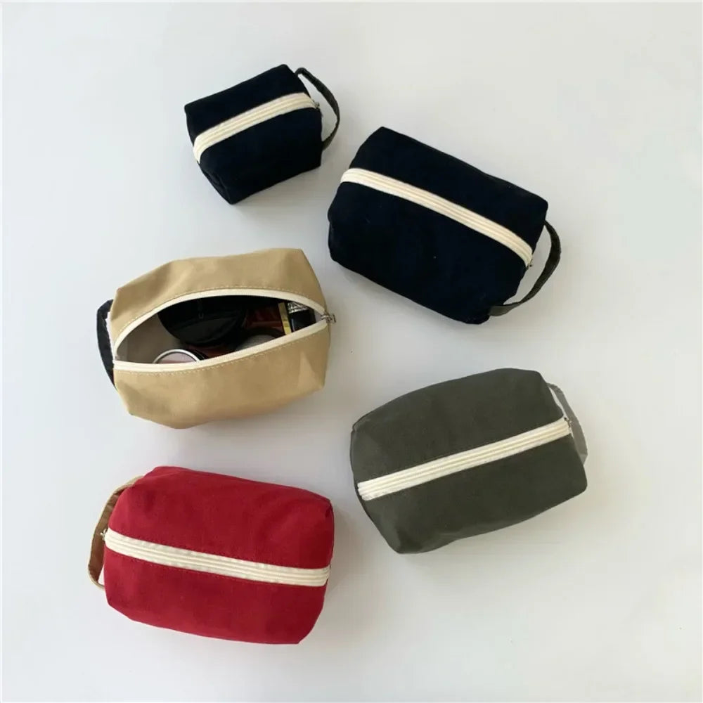 Canvas Cosmetic Bag Travel Makeup Organizer Pouch