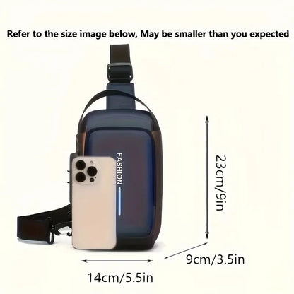 Men's Anti-Theft Sling Bag with Password Lock & USB Port