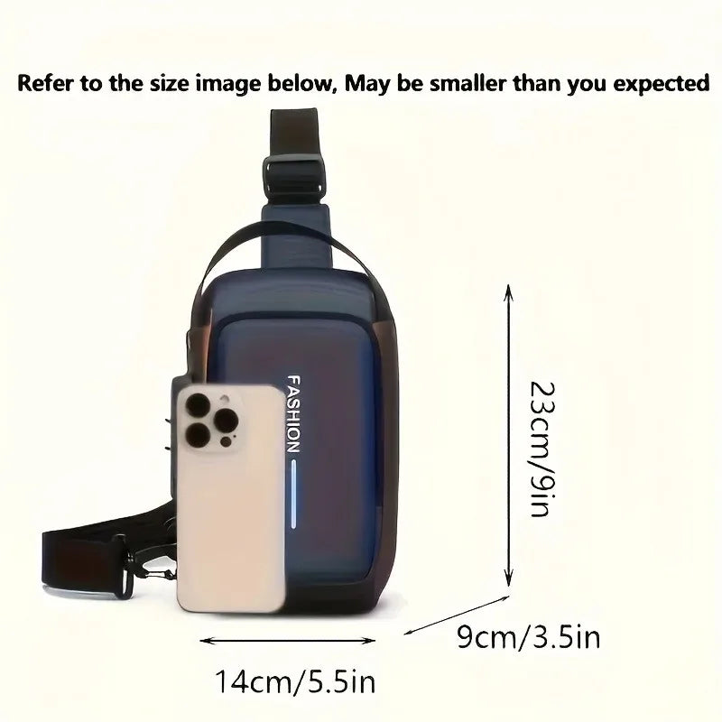 Men's Sling Chest Bag with Password Lock & USB Port