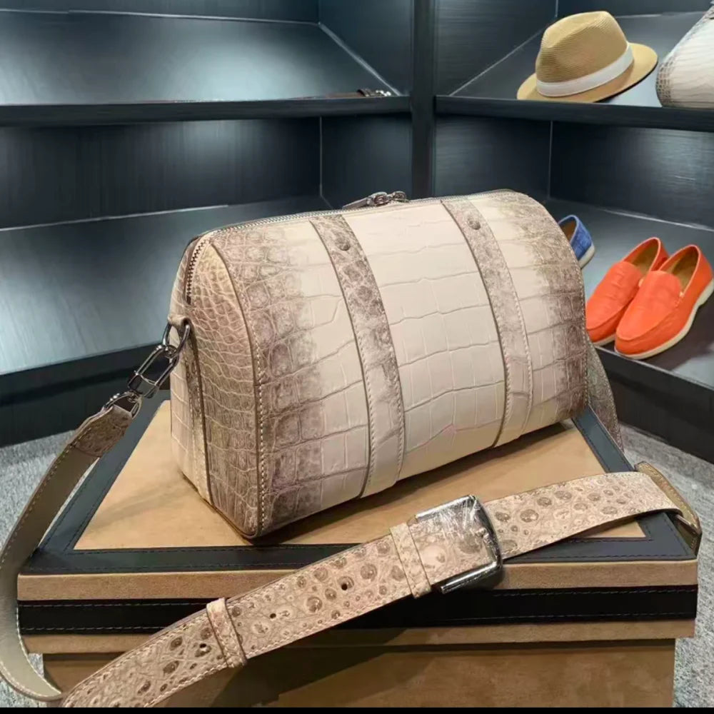 Himalayan Crocodile Leather Boston Bag – Men's Luxury Crossbody