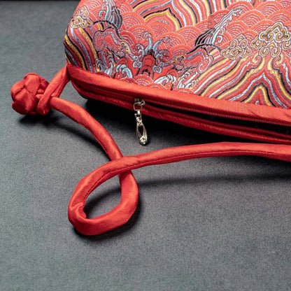 Silk Embroidered Shoulder Bag – Floral Satin Handbag