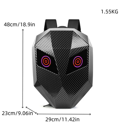 Hard Shell Laptop Backpack – Iron Man Style LED Carbon Fiber Design