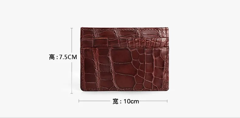 Men's Crocodile Leather Card Holder Slim Business Wallet