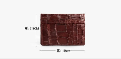 Men's Crocodile Leather Card Holder Slim Business Wallet