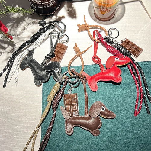 Sausage Dog Keychain Bag Charm – Cute Dachshund Pendant Gift