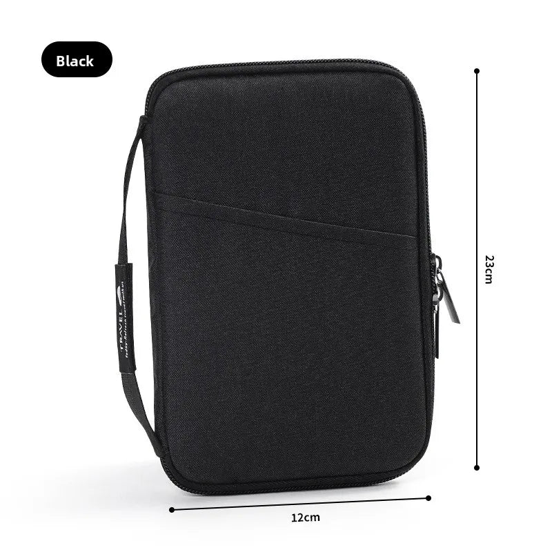Travel Passport Holder Wallet Family Document Organizer with Zipper