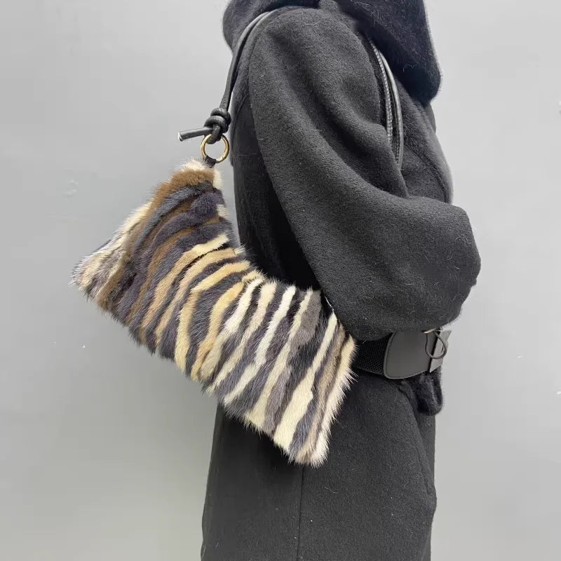 Faux Fur Shoulder Bag – Luxury Women's Crossbody Handbag