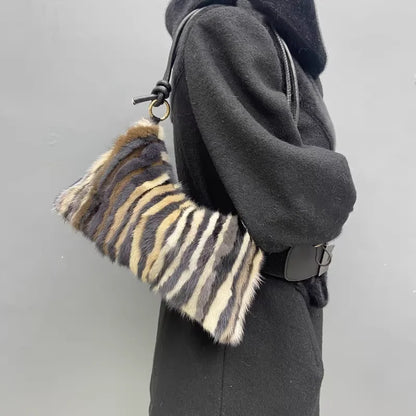 Faux Fur Shoulder Bag – Luxury Women's Crossbody Handbag