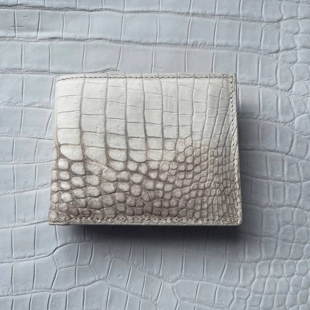 Crocodile Leather Bifold Wallet – Himalayan White