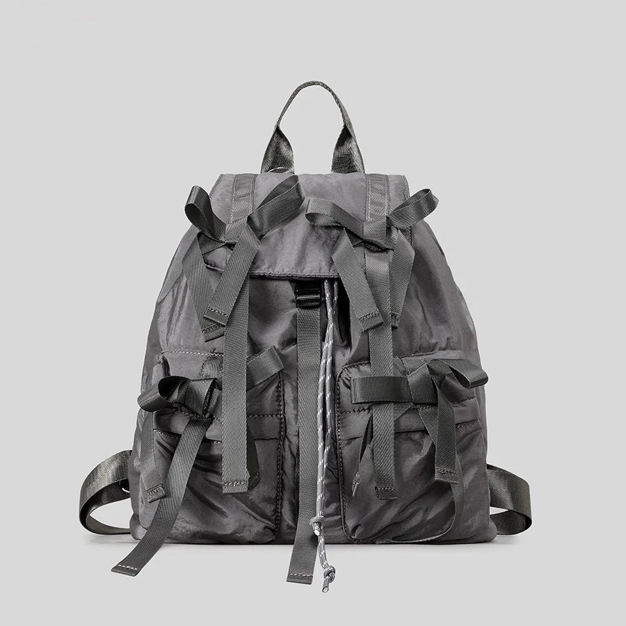 Bow Backpack for Women – Cute Puffy Casual Daypack
