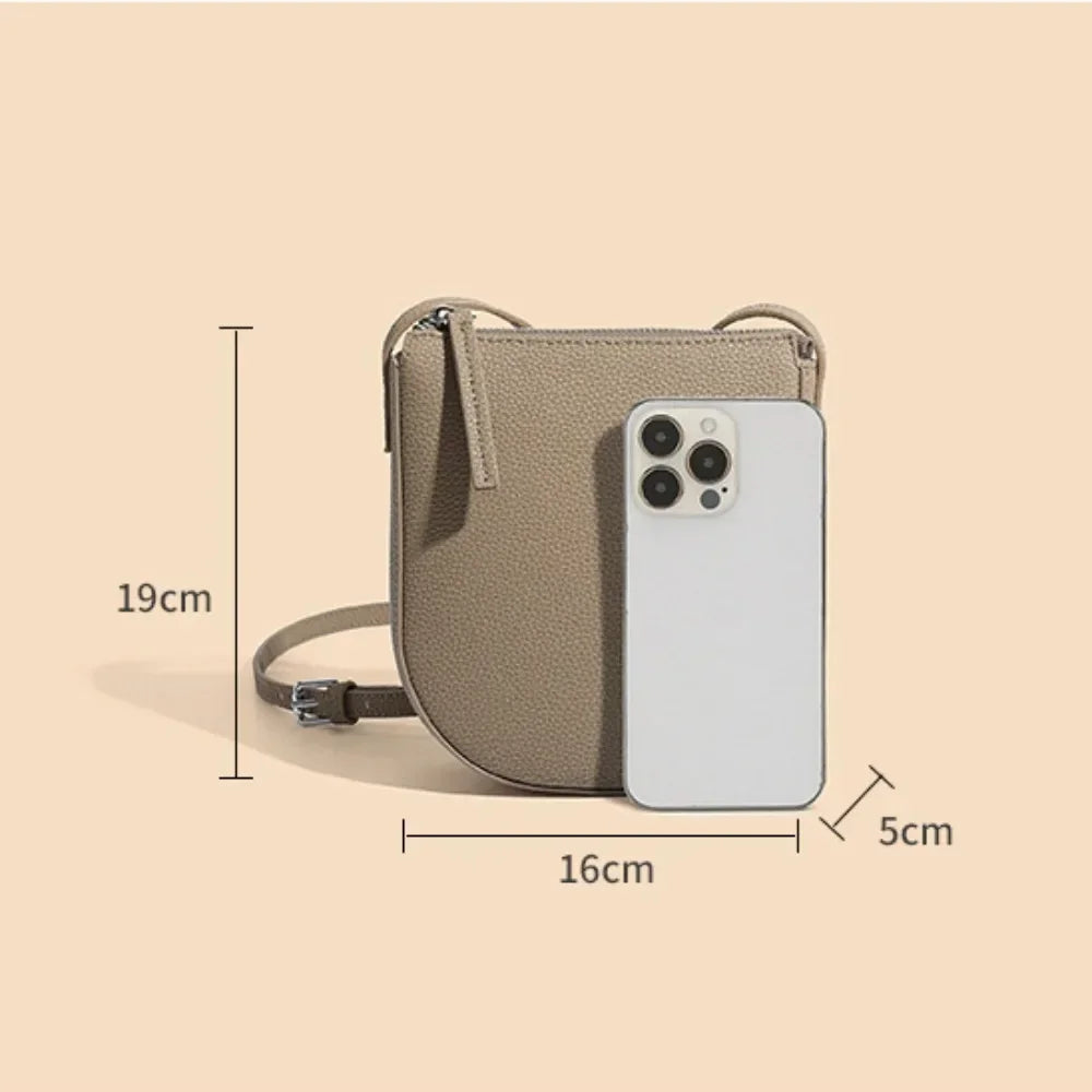Genuine Leather Crossbody Bag for Women – Small Shoulder Phone Bag