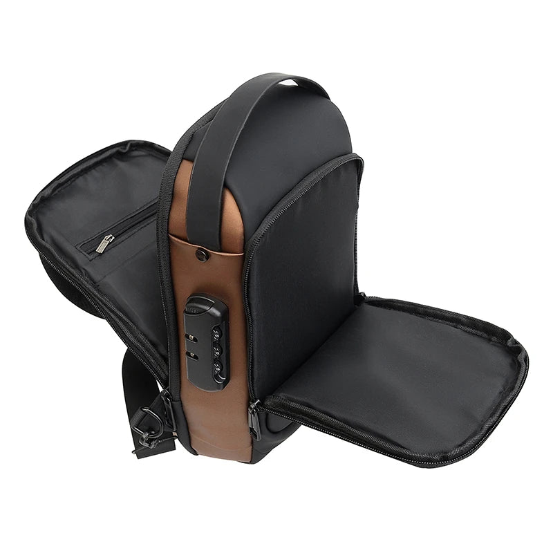 Men's Anti-Theft USB Charging Crossbody Sling Bag
