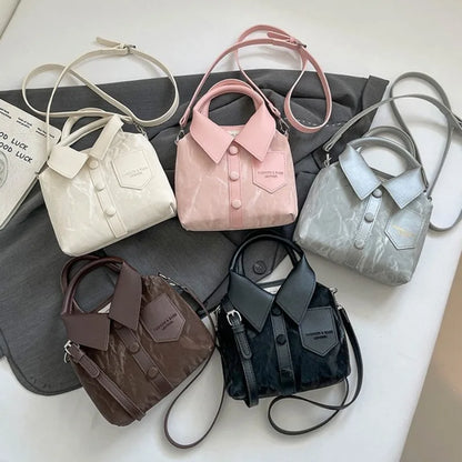 Shirt-Style Crossbody Bag – Minimalist Women's Shoulder Handbag