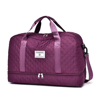 Large Capacity Travel Duffel Bag Quilted Sports Gym Bag
