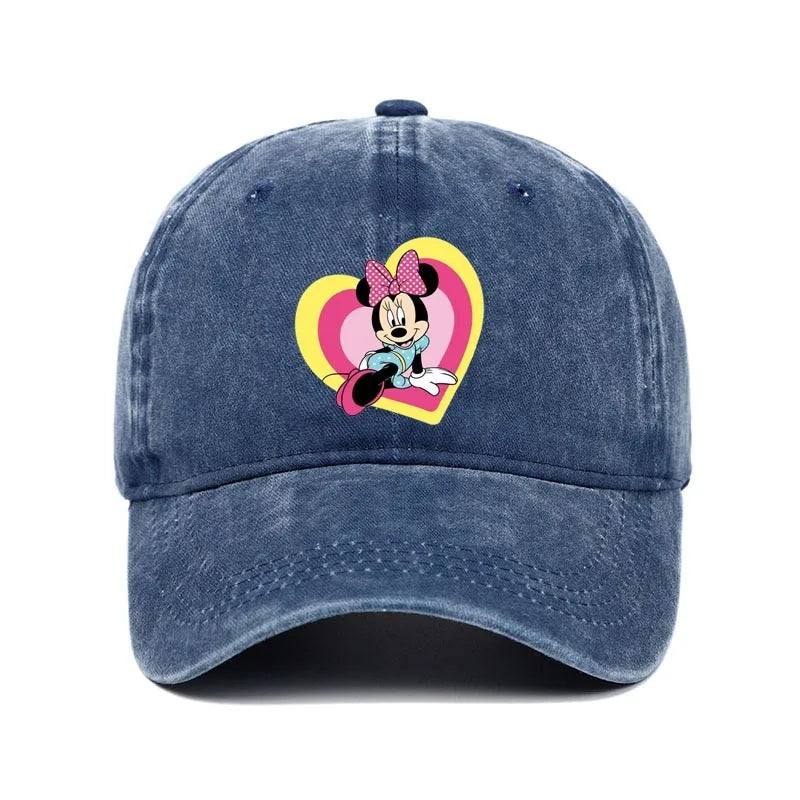 Cartoon Print Washed Baseball Cap – Unisex Vintage Snapback Hat