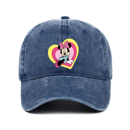 Cartoon Print Washed Baseball Cap – Unisex Vintage Snapback Hat