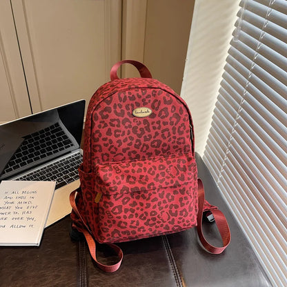 Leopard Print Backpack – Women's Trendy Casual Shoulder Bag