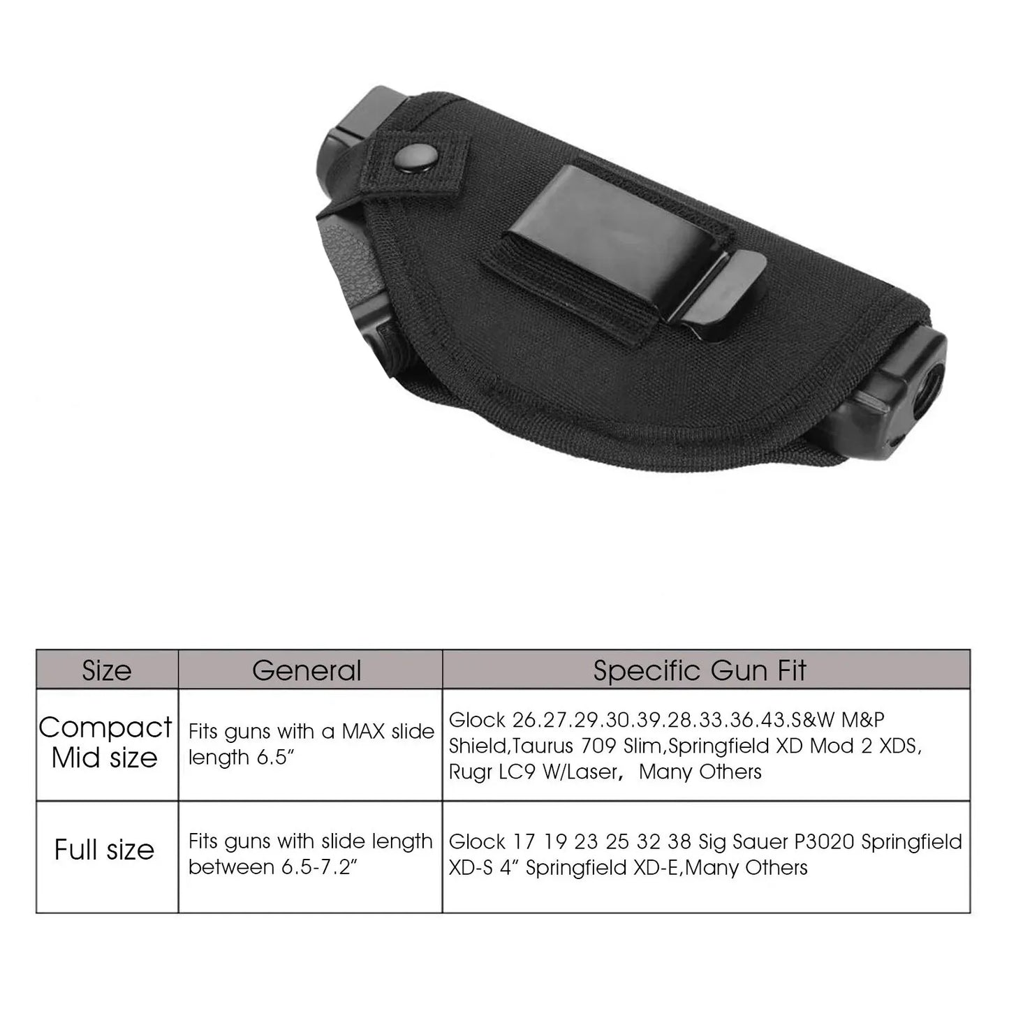 Universal Concealed Carry Holster – Nylon IWB/OWB Belt Holster for Pistols